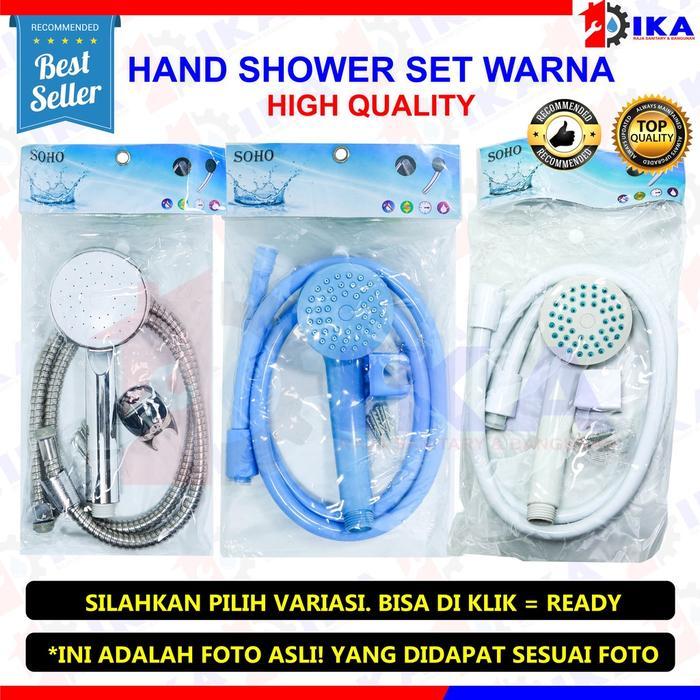 Hand Shower Mandi Warna - 1/2 Inch - High Quality Hand Shower Mandi Mini Plastik Putih Biru Pink