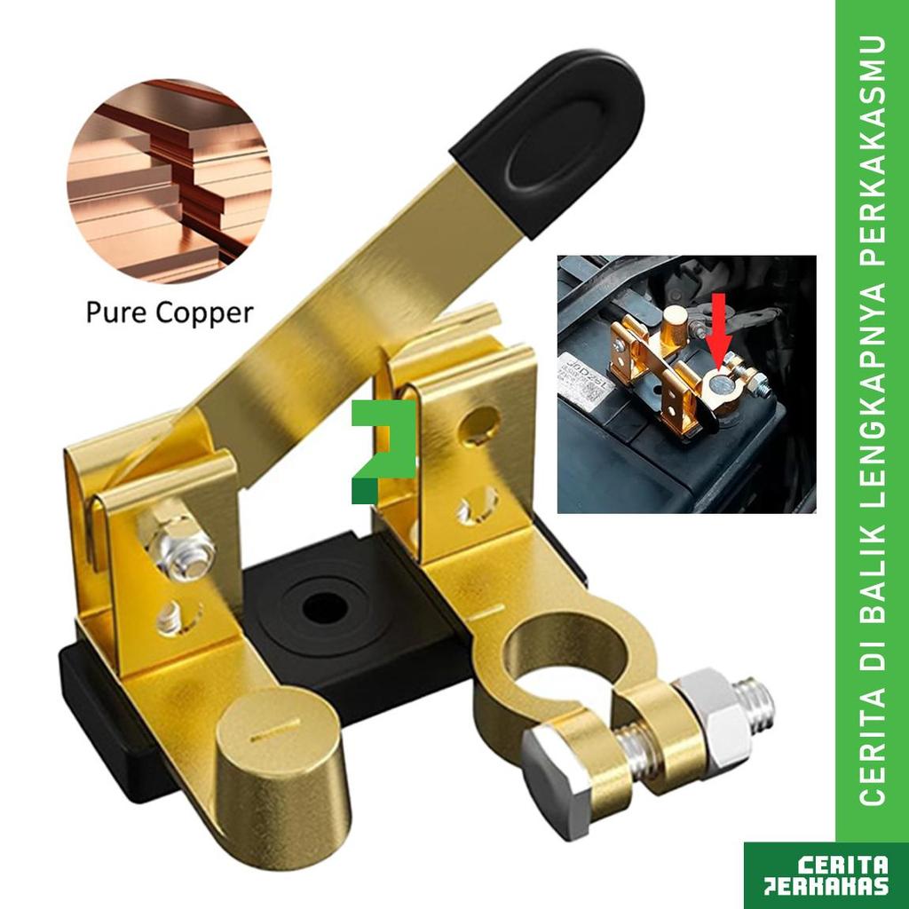 CP Pisau Sakelar Daya Negatif Tembaga AJ62 / Pemutus Arus Aki Mobil Cut On Off Accu / Otomotif Klem 