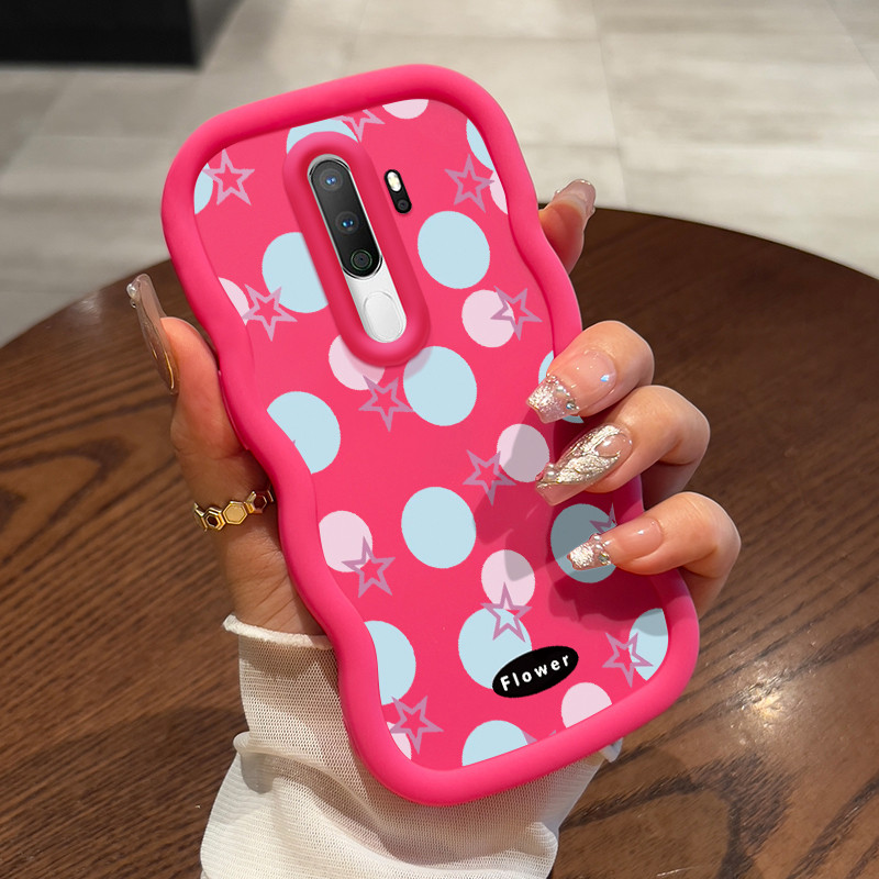 Casing Hp Untuk OPPO A5 2020 A9 2020 Case Bola dan bintang Cesing Wave Gelombang Kesing Frosted Sili
