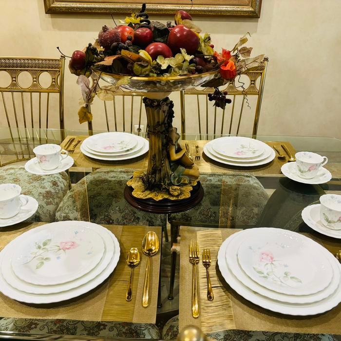 Dinner Set Narumi April Rose 20 Pcs Mewah Cantik - Piring Makan Set