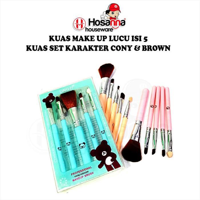 KUAS MAKE UP LUCU ISI 5 / KUAS SET KARAKTER CONY & BROWN