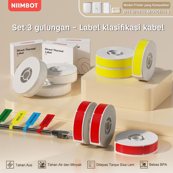 Niimbot D110/D11/D11_H/D110_M/D101 Kabel Label Printer Stiker, Label Stiker Kabel Fiber Optik
