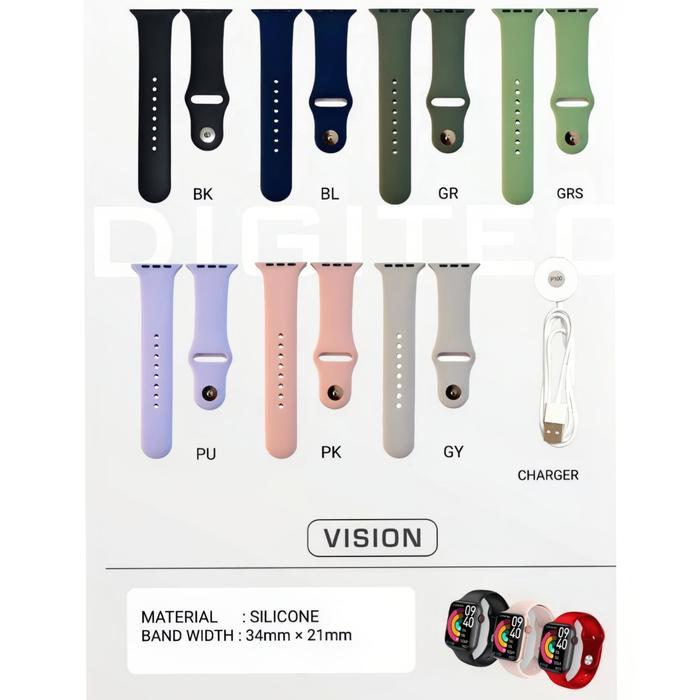 Tali Jam Tangan Smartwatch Digitec Strap Rubber Digitec Vision