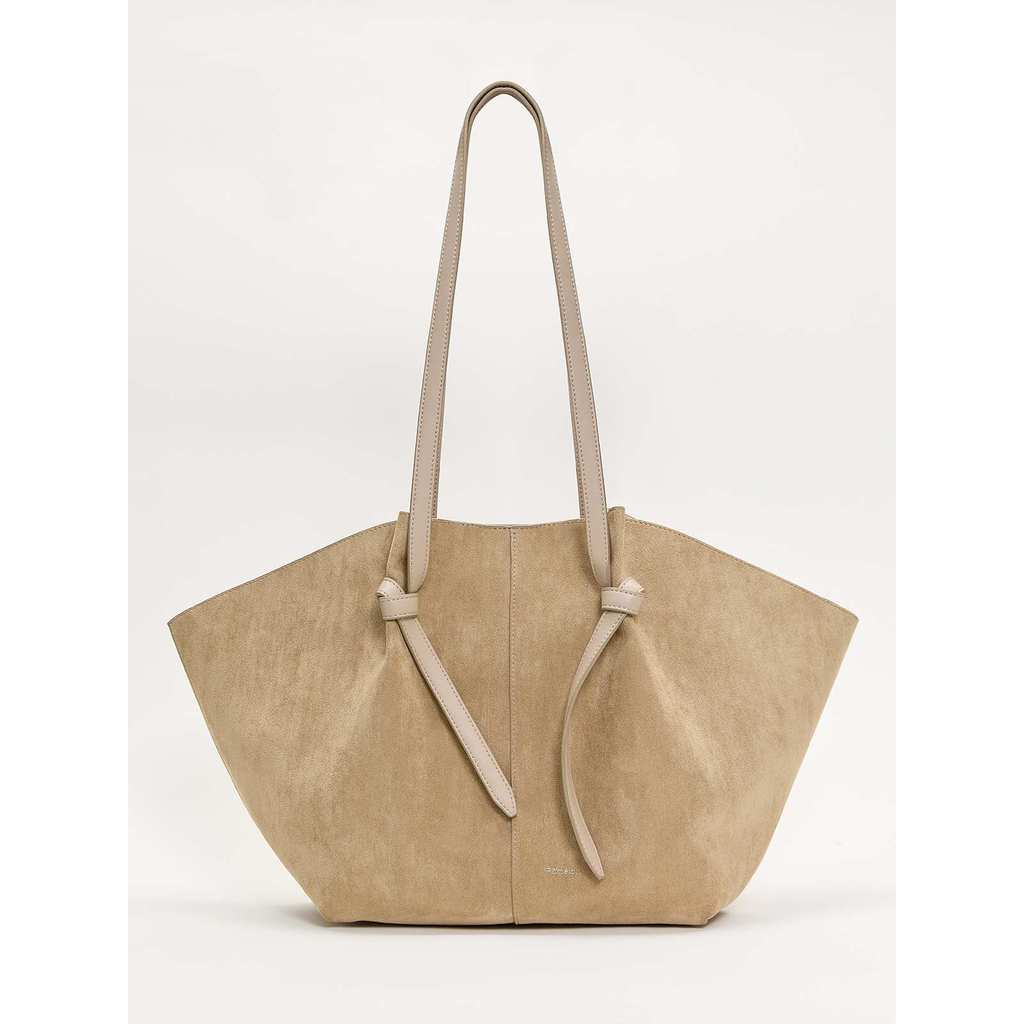 Pomelo - Tas Wanita Suede Tote Bag - Beige