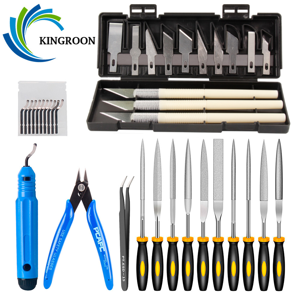 KINGROON Deburring Tool Kit Engraving Knife Carving Tool DIY 3D Printer Part 3D Model File Cutter