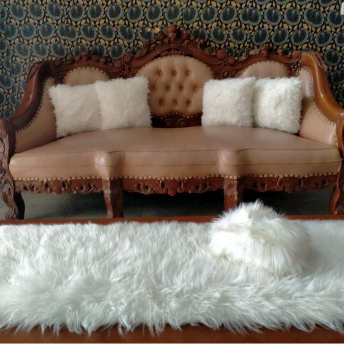 Taplak meja bulu korea + Sarungtisu