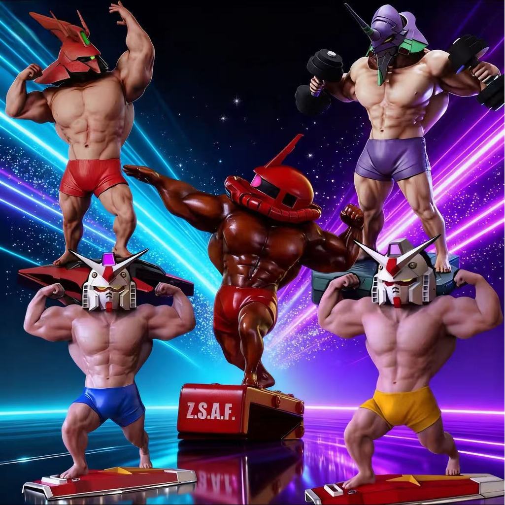 Muscle Gundam Figure Original Zaku Nu Aimee Figure Shazabi EVA 01 PVC Statue Collection Model