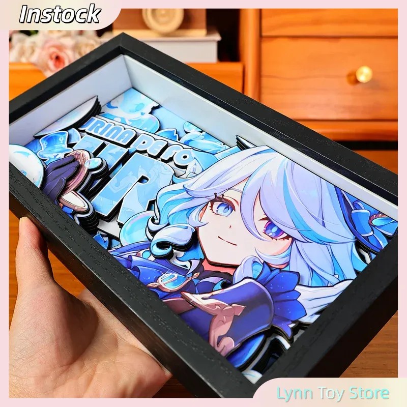 Game Genshin Impact Furina Focalors 3d Decorative Painting Figure Handmade Decorative Picture Frame