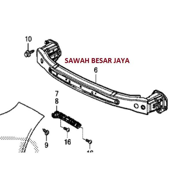Beam Comp - Palang Besi Tulang Penahan Dudukan Bumper Bemper Depan Honda Mobilio S E RS 2014 2015