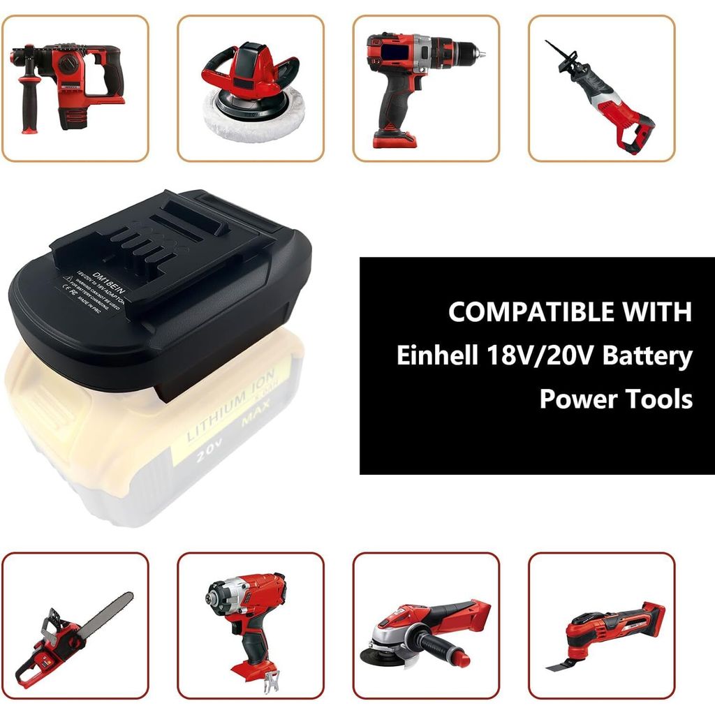 Battery Adapter for Dewalt 18V 20V Li-ion Battery Converter to for Einhell 18V Lithium battery Power