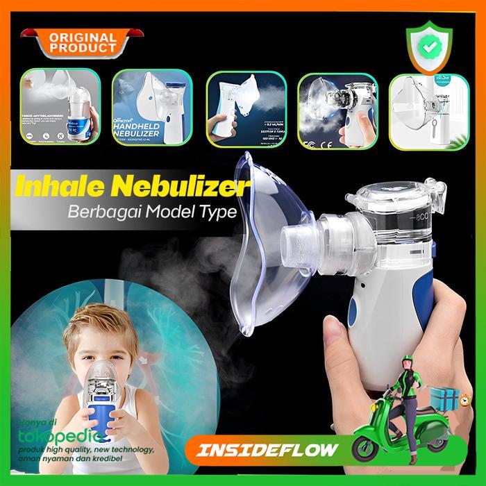 Ready Portable Mesh Nebulizer Alat Bantu Uap Pernafasan Asma Pilek Oksigen