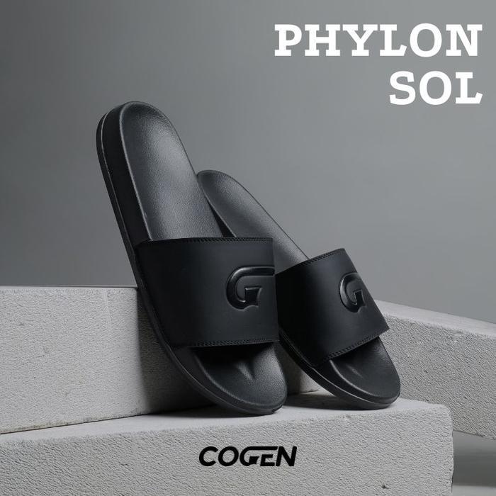 SENDAL SLOP PRIA COGEN SANDAL SLIDE PHYLON SOL SIGNAGE COLLECTION - BLACK