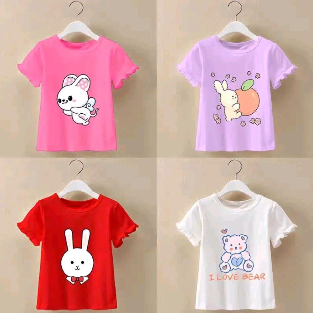 Baju Kaos Anak Perempuan Umur 1-11 Tahun Terbaru Kekinian Korea Style Fashion Cotton