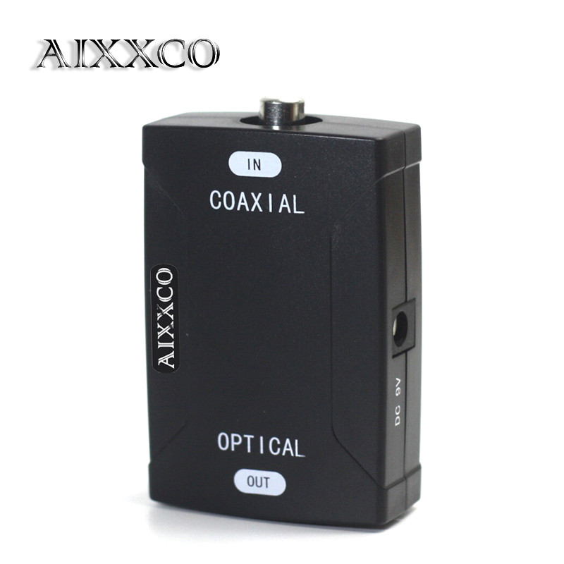 AIXXCO Coaxial RCA input To Optical Toslink Output Jack Digital Audio Converter Adapter to Transform