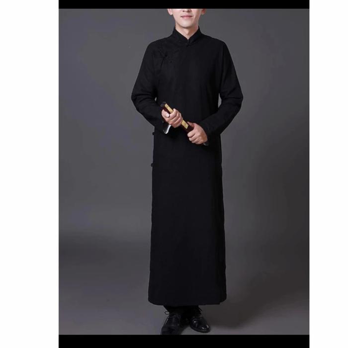 Atasan Baju Cheongsam Putih Polos Kemeja Pria Jumbo Size Xxl Dan Xxxl