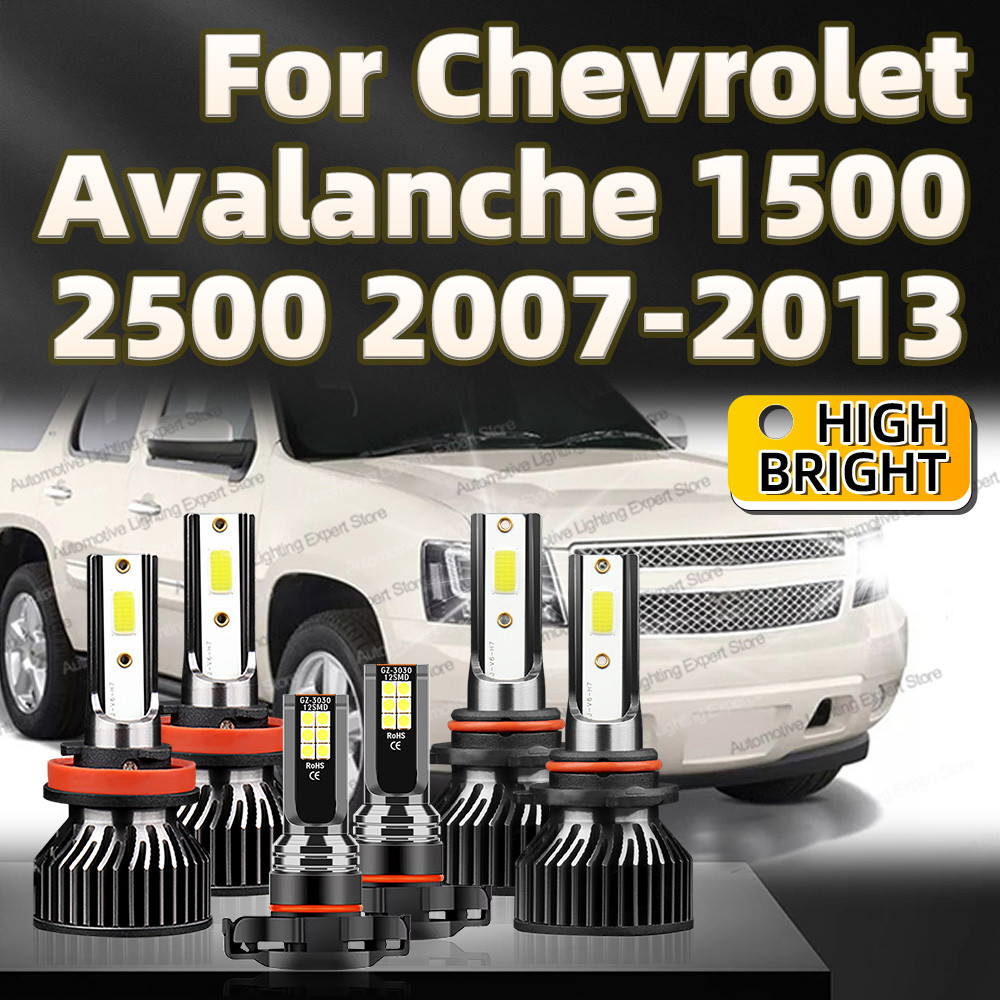 6PCS 30000lm For Chevrolet Avalanche 1500 2500 2007-2013 2008 2009 Car LED Headlight Bulbs HB3 H11