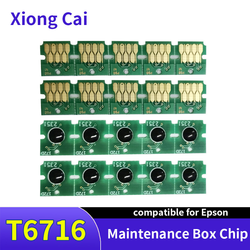New T6716 T6715 Maintenance Box Chip For Epsonwf-C5790A C5290A C5710 C5210 Wf-C579R M5299 M5799