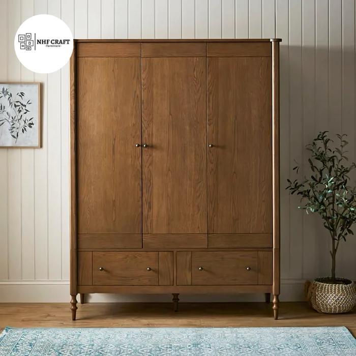 lemari retro minimalis / lemari jati minimalis retro / lemari jati 3 pintu / almari jati minimalis