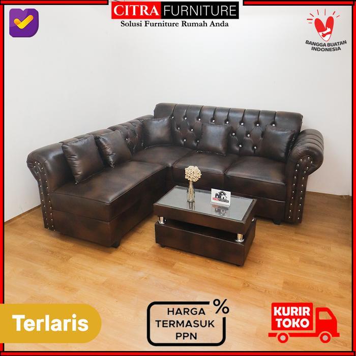 PANAMA Series Sofa L Putus Kancing Oscar Sofa Sudut Chesterfield
