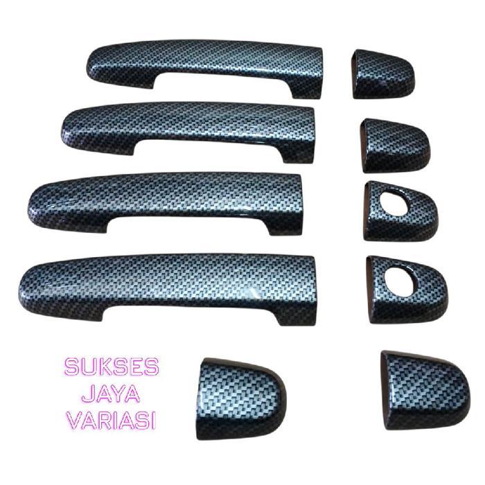 COVER HANDLE PINTU MOBIL FORTUNER 2005-2015 CARBON TRIM