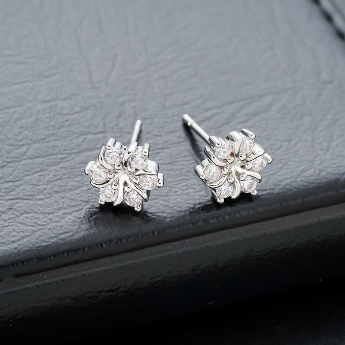 AURAVIBE-Anting kepingan salju pria modis, mewah ringan, serbaguna, anting kecil dan indah, anting