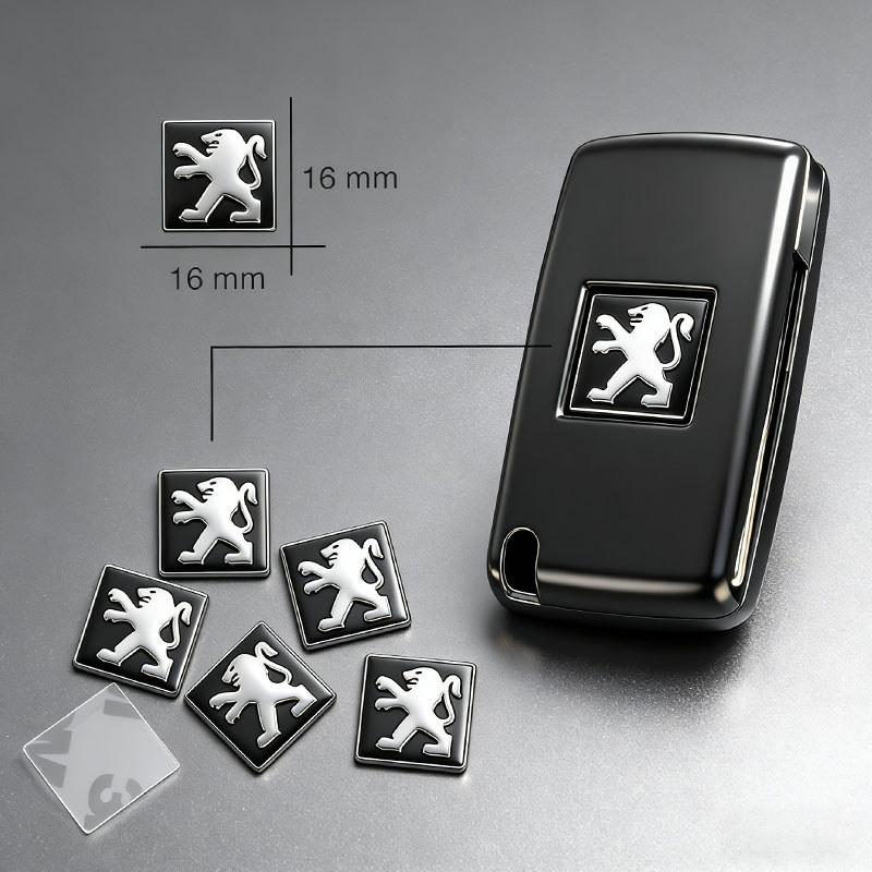 Car Remote Key Sticker Aluminum Emblem Decoration Decal For Peugeot 206 207 308 307 208 107 508 301