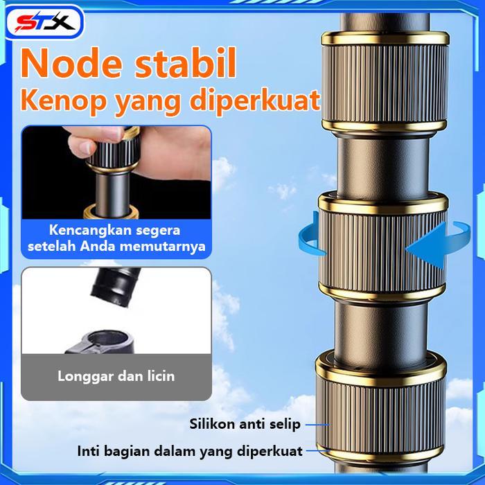 Stx Tripod 2,1 Meter Besi Tripod Tongkat Selfie Ringlight Hp Kamera Lengkap Holder Hp, Premium