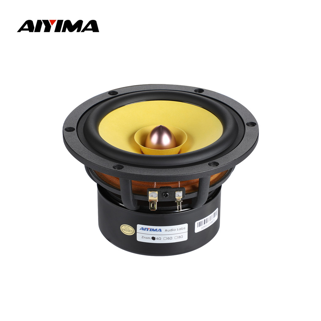 Aiyima 1Pcs 5.25 Inch Full Range Sound Speaker 4 8 Ohm 50W Aluminum Cone Bullet Speaker Bookshelf