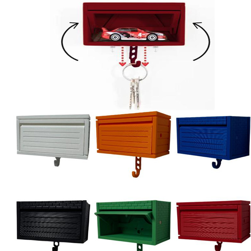 Car Garage Key Holder With Opening Door Wall Hanging Key Holder 3D Printed Key Organizer