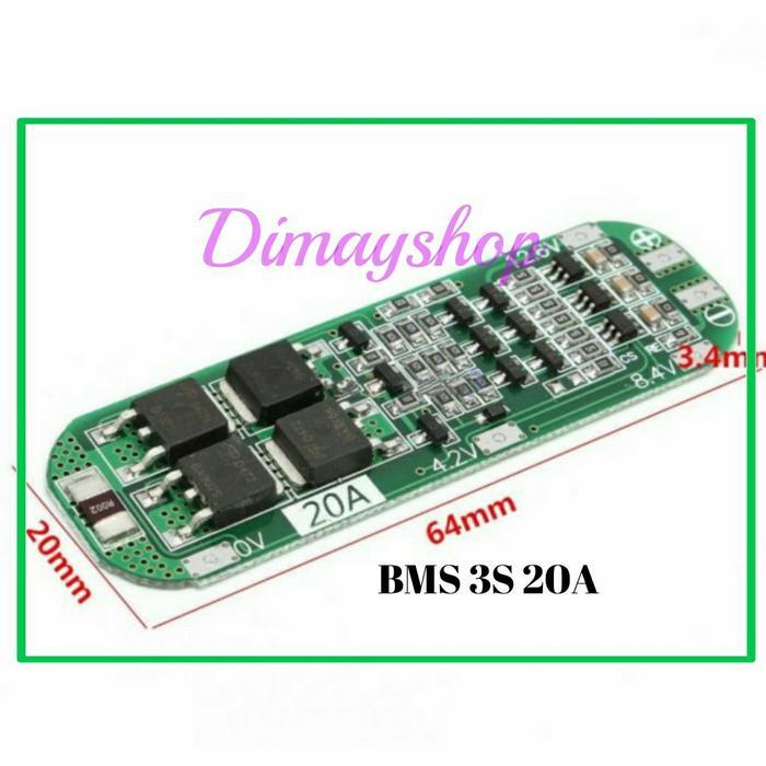 "New" Modul bms 3s 20a 12v baterai 18650 lithium