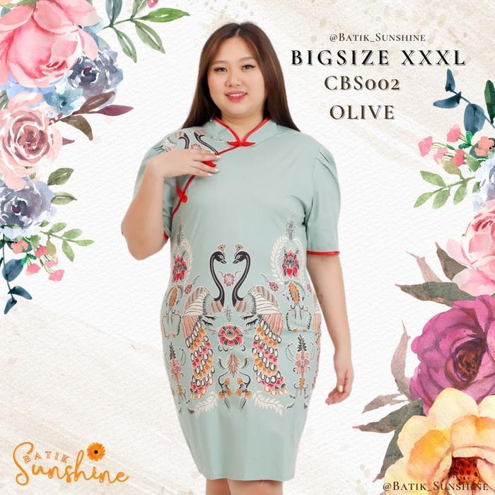 Cheongsam Sangjit Dress Batik Wanita Size Xxxl/Jumbo/Big Size Cbs002(1