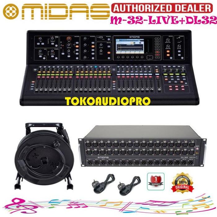Mixer Midas M32 Live Digital Mixer + Paket Dl32 + Cable Cat6 75M Co