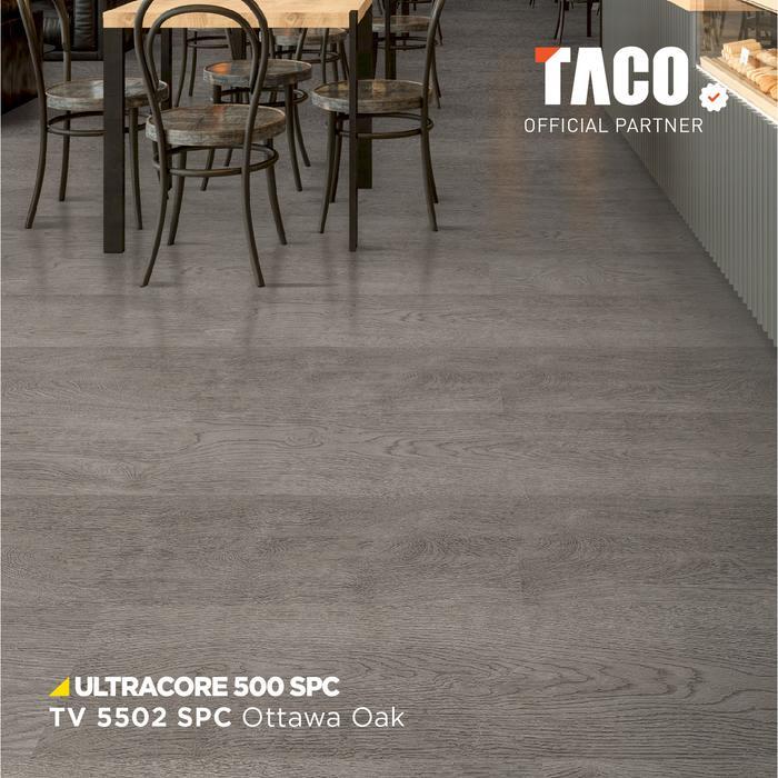 TACO Lantai SPC 5mm Klik Motif Kayu Per 1 Box (Isi 11 Lembar / 2,29 m) - TV 5502 Ottawa Oak