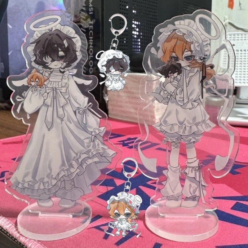 Nakahara Chuuya Dazai Osamu Acrylic Stand Figure Cosplay Anime Keychain Desktop Decoration El
