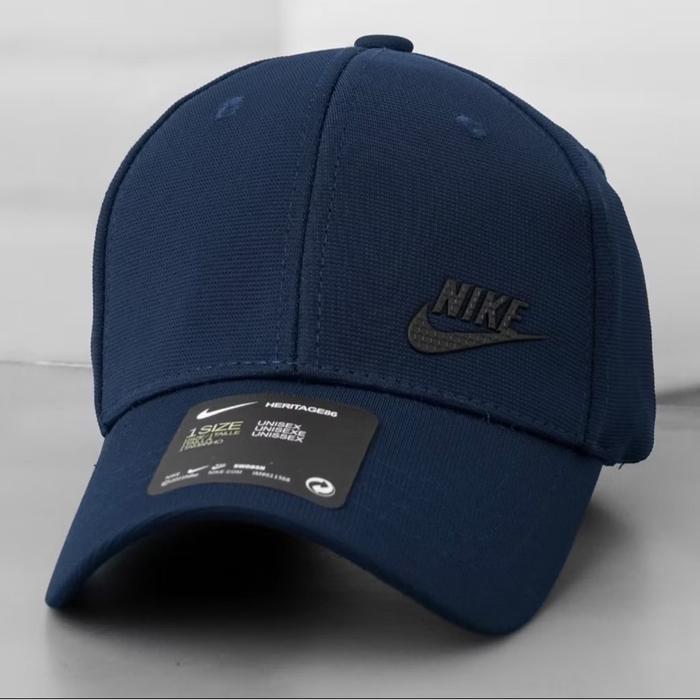 TOPI BASEBALL NIKE FONT SIDE LOGO ORIGINAL NAVY CAPS / TOPI PRIA WANITA / TOPI FULL SET