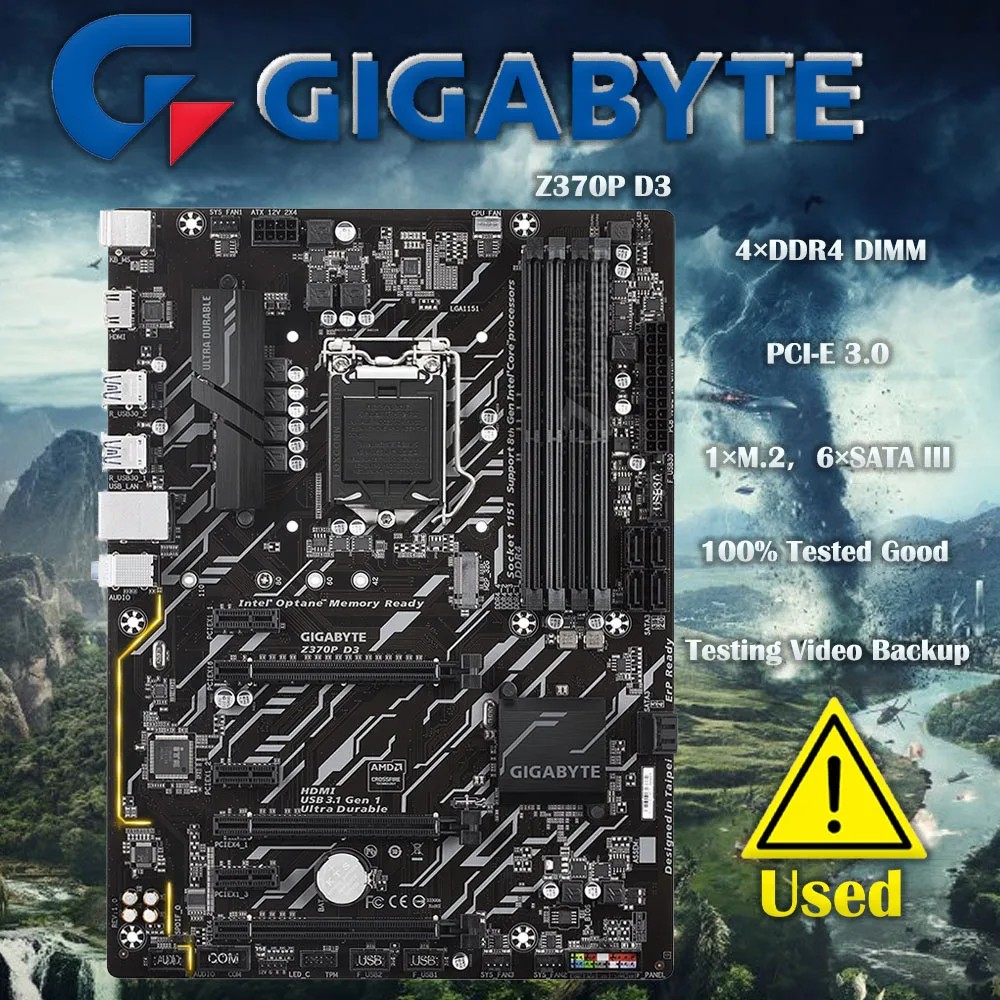 Gigabyte Z370P D3 Lga 1151 (300 ) Intel Z370 Hdmi 6Gb/S Usb 3.1 Atx Intel Motherboard