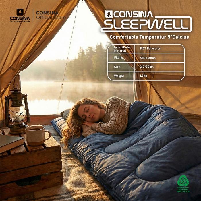 Consina Sleep Well Sleeping Bag Kantung Tidur Gunung Outdoor Expedition Hiking Camping