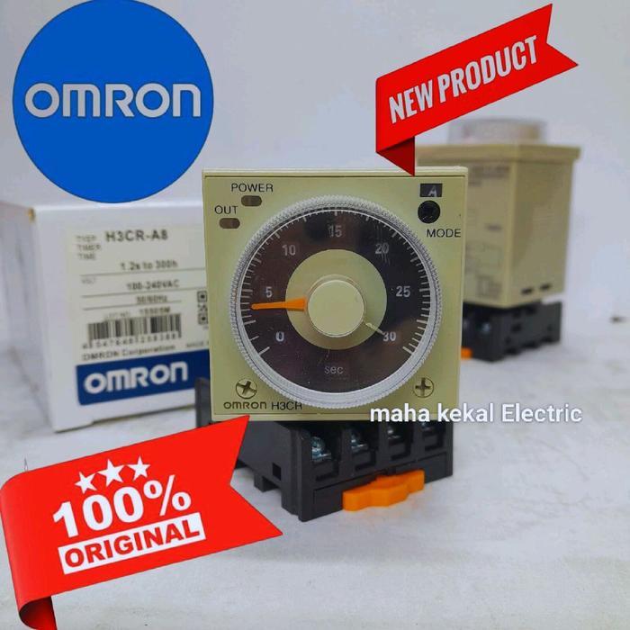 Timer Omron h3cr a8 220vac set socket/timer Omron/timer analog omron h3cr a8 original timer omron