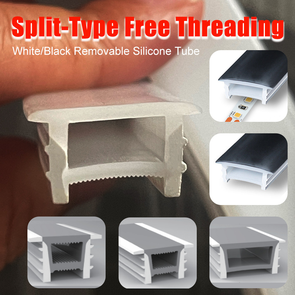 Recessed LED Neon Tube Silicone Gel Covering Flexible Embedded IP67 Waterproof for WS2812B WS2811