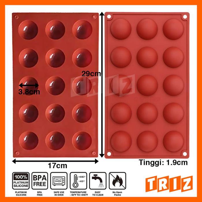 Cetakan Silikon Coklat Kue Kering Nastar Setengah Lingkaran Bulat , Silicone Mold Chocolate Choux