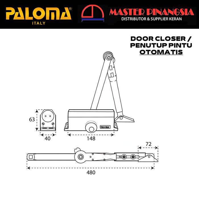 PALOMA Door Closer Penahan Penutup Pintu Rumah Otomatis Hold Open Hydraulic Hidrolik Natural