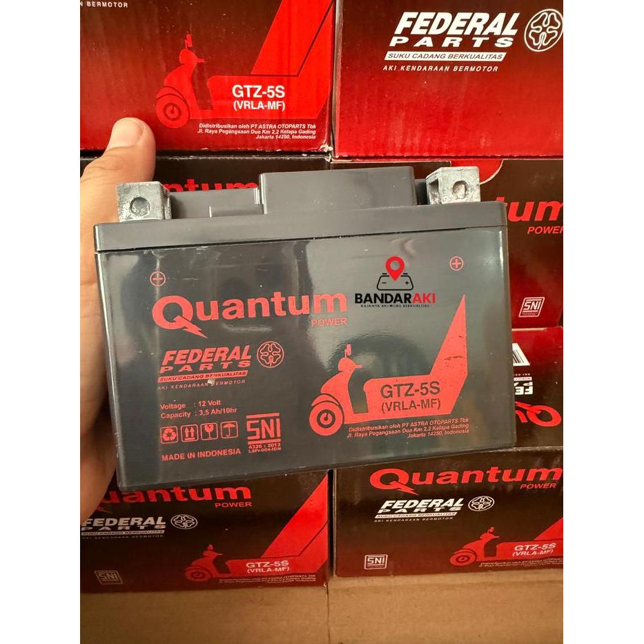 AKI FEDERAL QUANTUM GTZ5S / AKI 12 VOLT JAMINAN 100% ORIGINAL AKI KERING