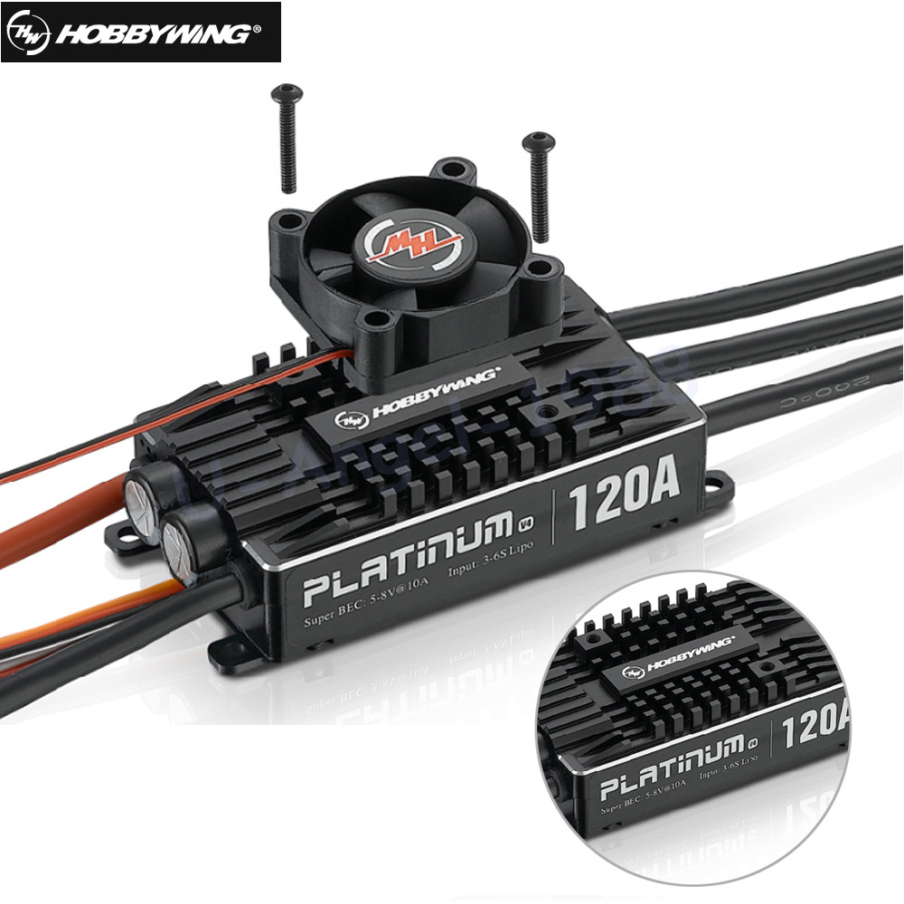 Hobbywing Platinum Pro V4 120A 3-6S Lipo BEC Brushless ESC for RC Drone Aircraft Helicopter