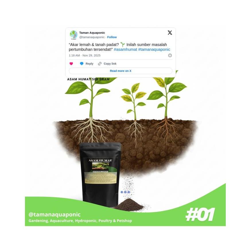 "New" Pupuk Asam Humat Humid Acid Pembenah Kesuburan Tanah