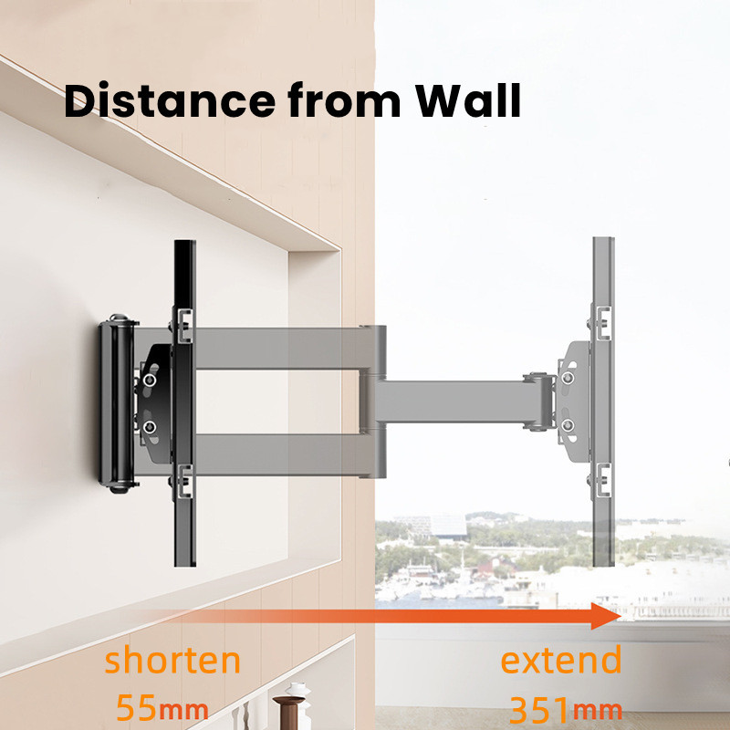 TV Wall Mount Bracket for 32-70 Inch LED, LCD, OLED Flat Curved TVs, TV Mount with Dual Swivel Arm