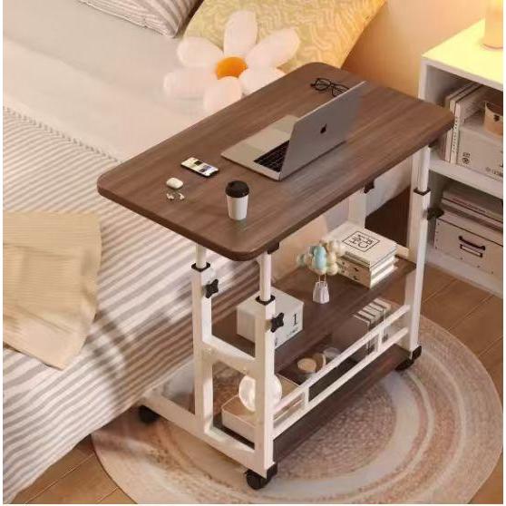 Meja Komputer Dengan Roda Table Adjustable Meja Belajar Portable Meja Kerja Wfh Roda Meja Malas