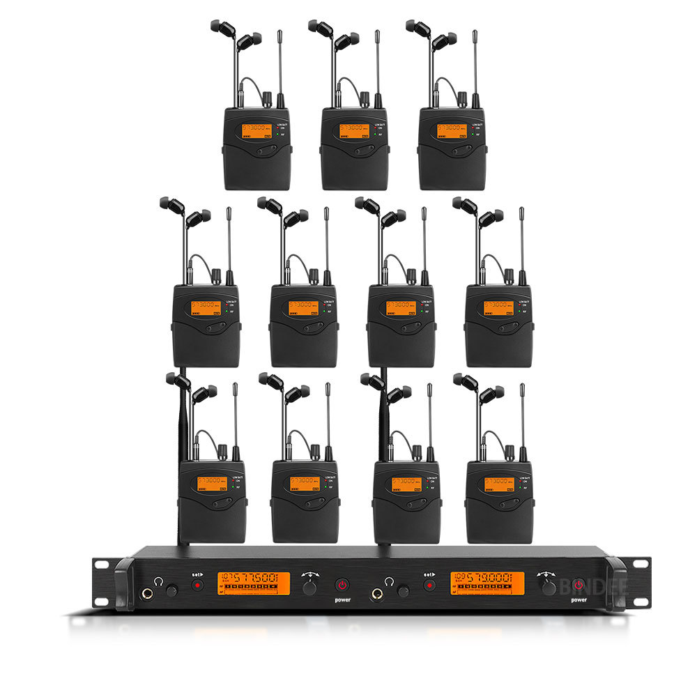 Professional In-Ear Monitor System 2-Channel Multi-Bodypack Monitor with In-Ear Wireless Monitor for