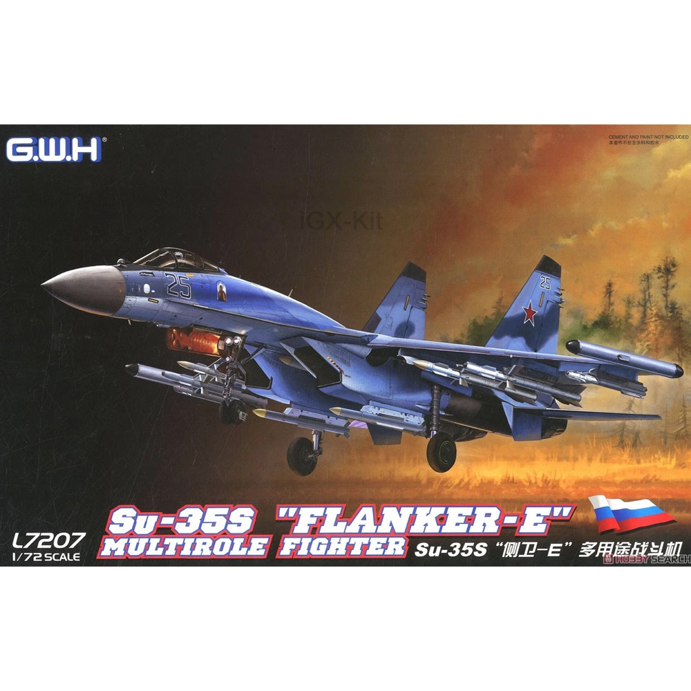GWH L7207 1/72 Scale Russian Su35 Su-35S Flanker-E Multirole Fighter Plane Hobby Craft Toy Plastic