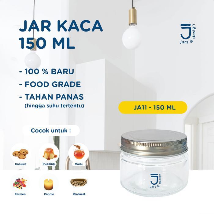 JA11 - Jar Kaca Tutup Aluminium 150ml / Toples Kaca Tutup Aluminium 150ml