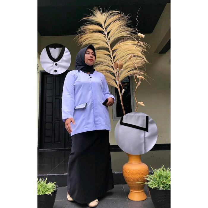 ASLI Seragam Setelan Hitam putih asn / blazer hitam putih pns / blazer hitam putih guru / baju hitam